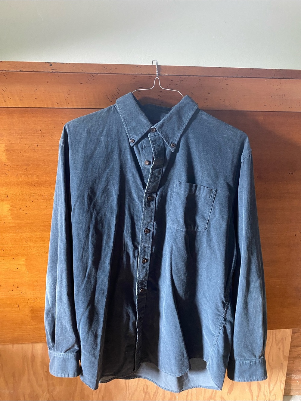 croft & barrow faded teal Corduroy Button-Down Shirt